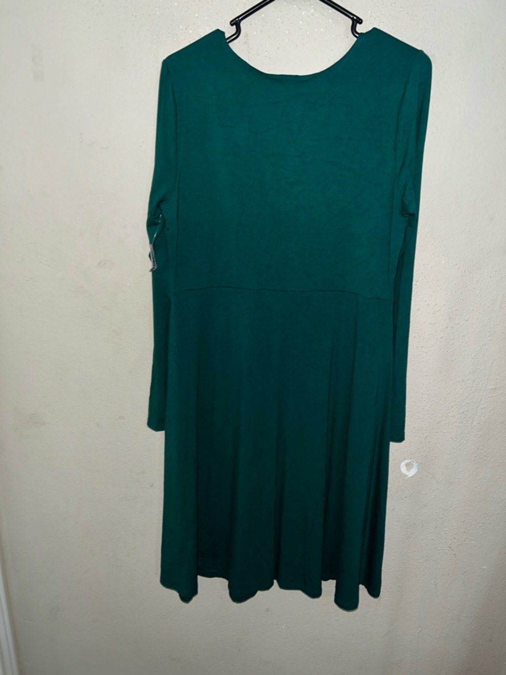 Old Navy Forest Green Long Sleeve V-Neck Swing Dress - Picture 4 of 7